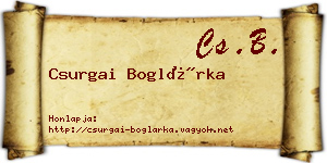Csurgai Boglárka névjegykártya